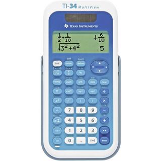 Texas Instruments TI-34 MULTIVIEW Calcolatrice per la scuola Bianco, Blu Display (cifre): 16 a energia solare  