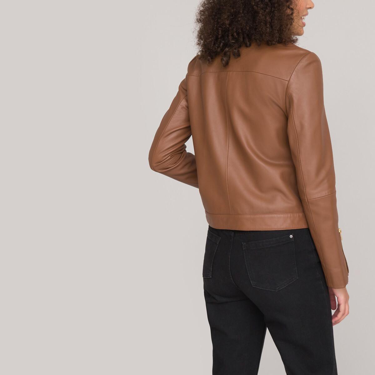 La Redoute Collections  Blouson sans col en cuir 