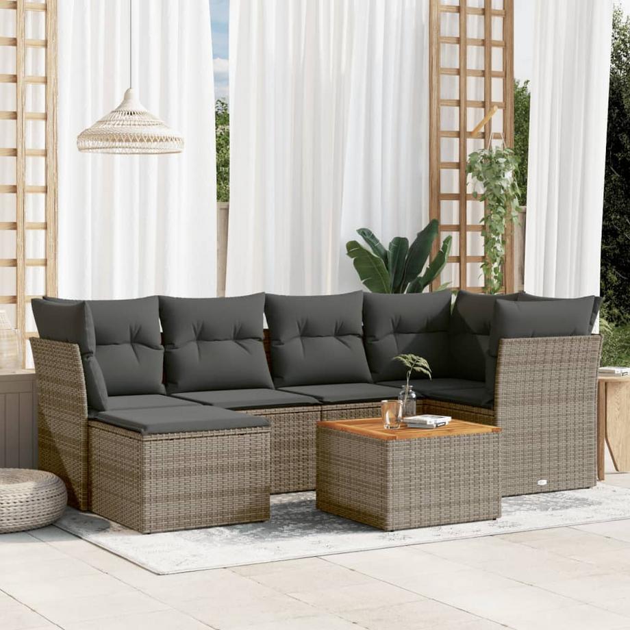 VidaXL set divano da giardino Polirattan  