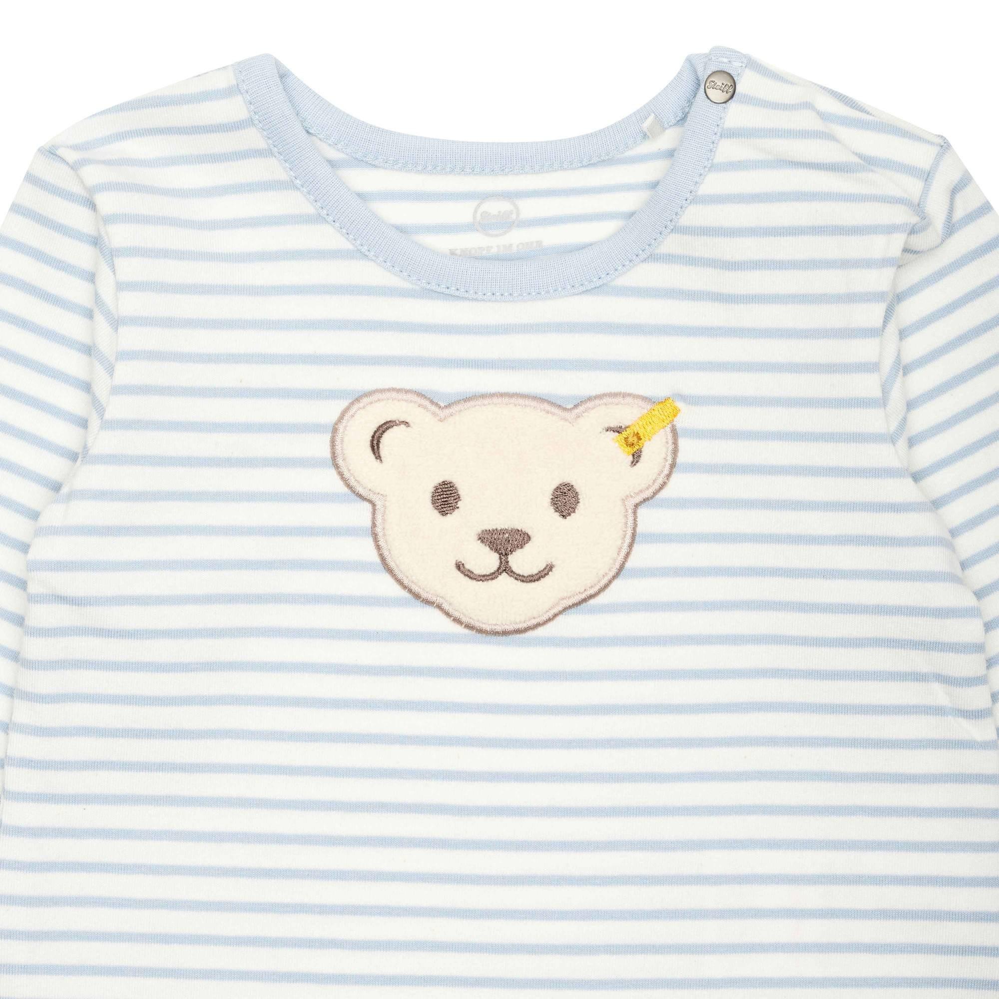 Steiff Bequem sitzender gestreifter Strampler  