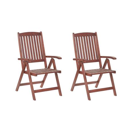 Beliani Set mit 2 Stühlen aus Akazienholz Klassisch TOSCANA  