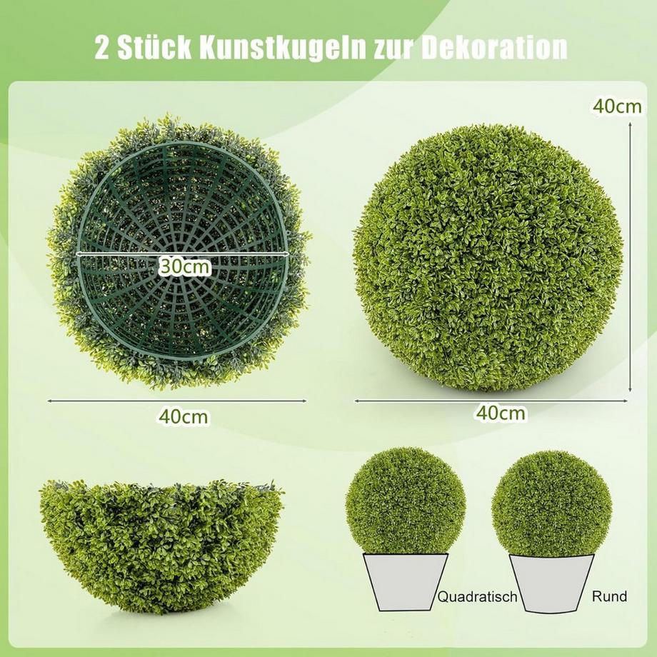Northix Dekorative Buchsbaumkugeln für den Innenbereich  