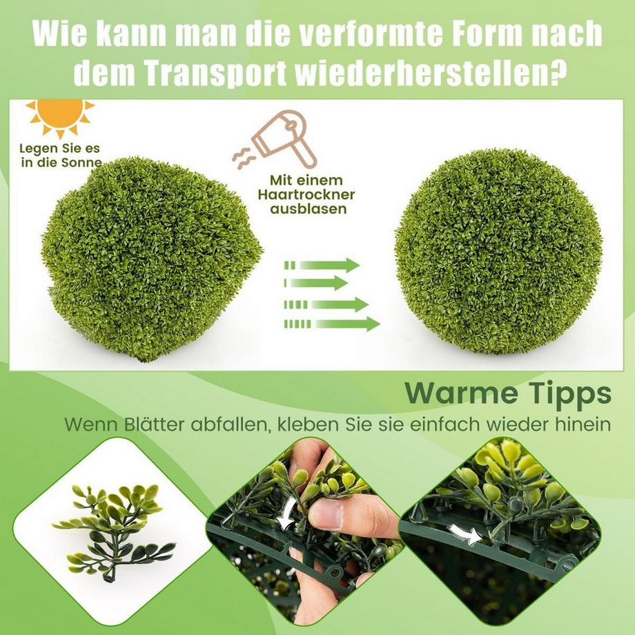 Northix Dekorative Buchsbaumkugeln für den Innenbereich  