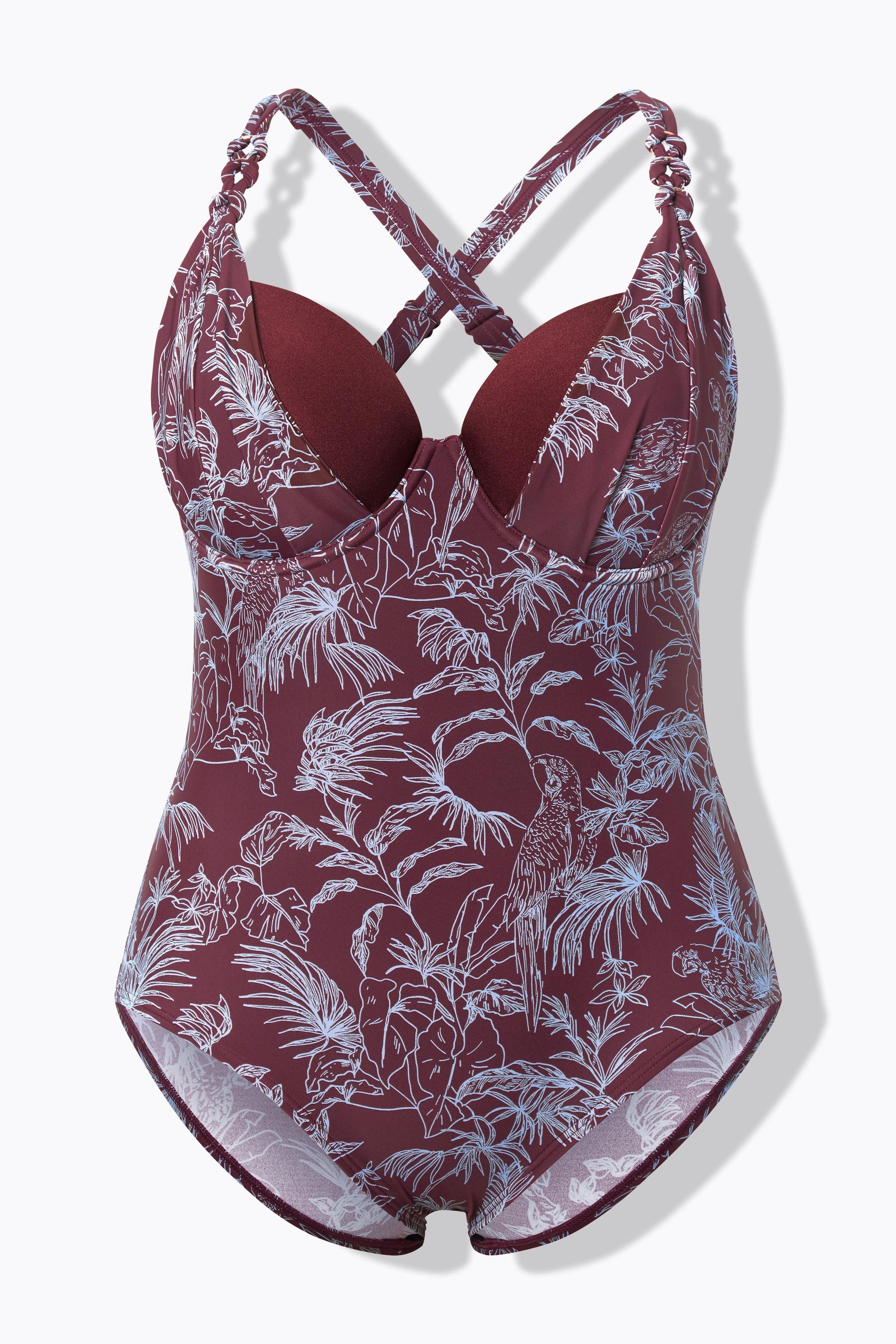 Ulla Popken Maillot de bain Motif Jungle Bonnets Souples Armatures  