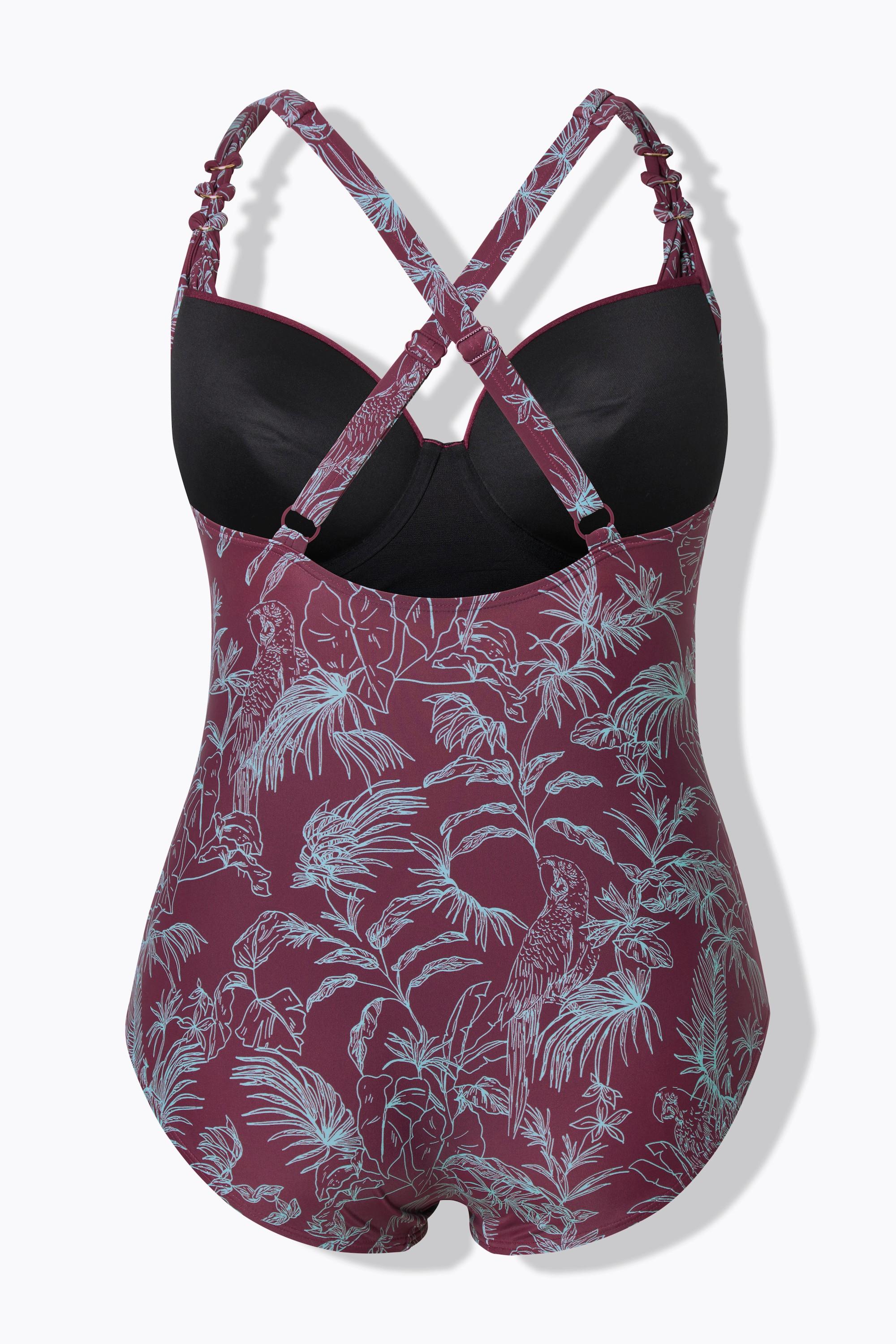 Ulla Popken Maillot de bain Motif Jungle Bonnets Souples Armatures  