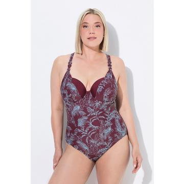 Maillot de bain à bonnets souples et armatures. Motif jungle. Matière recyclée