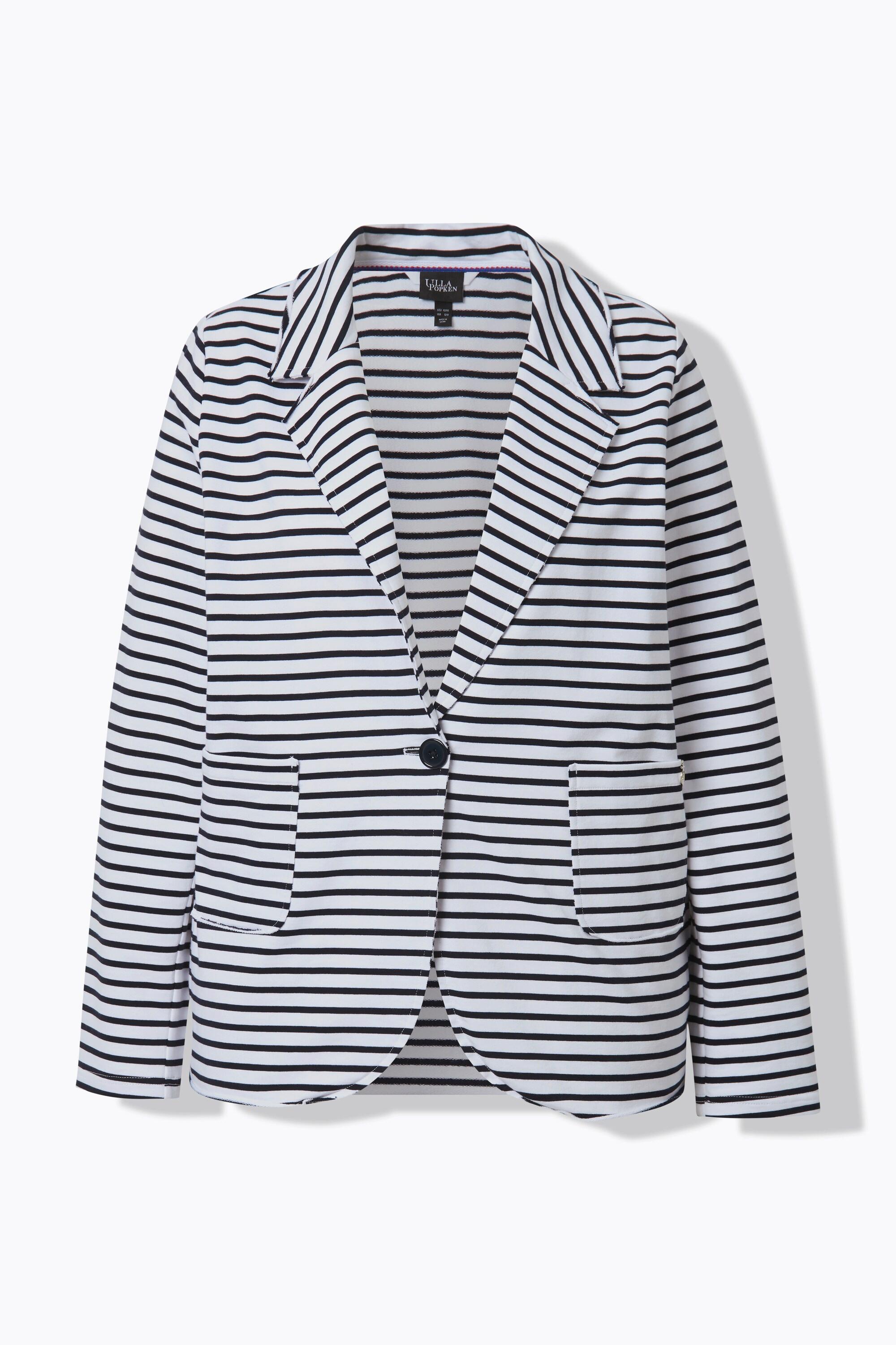 Ulla Popken Blazer en jersey Bords roulés Col à revers Manches longues  