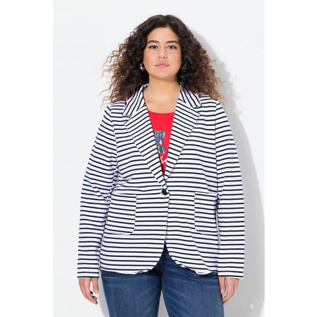 Ulla Popken Blazer en jersey Bords roulés Col à revers Manches longues  