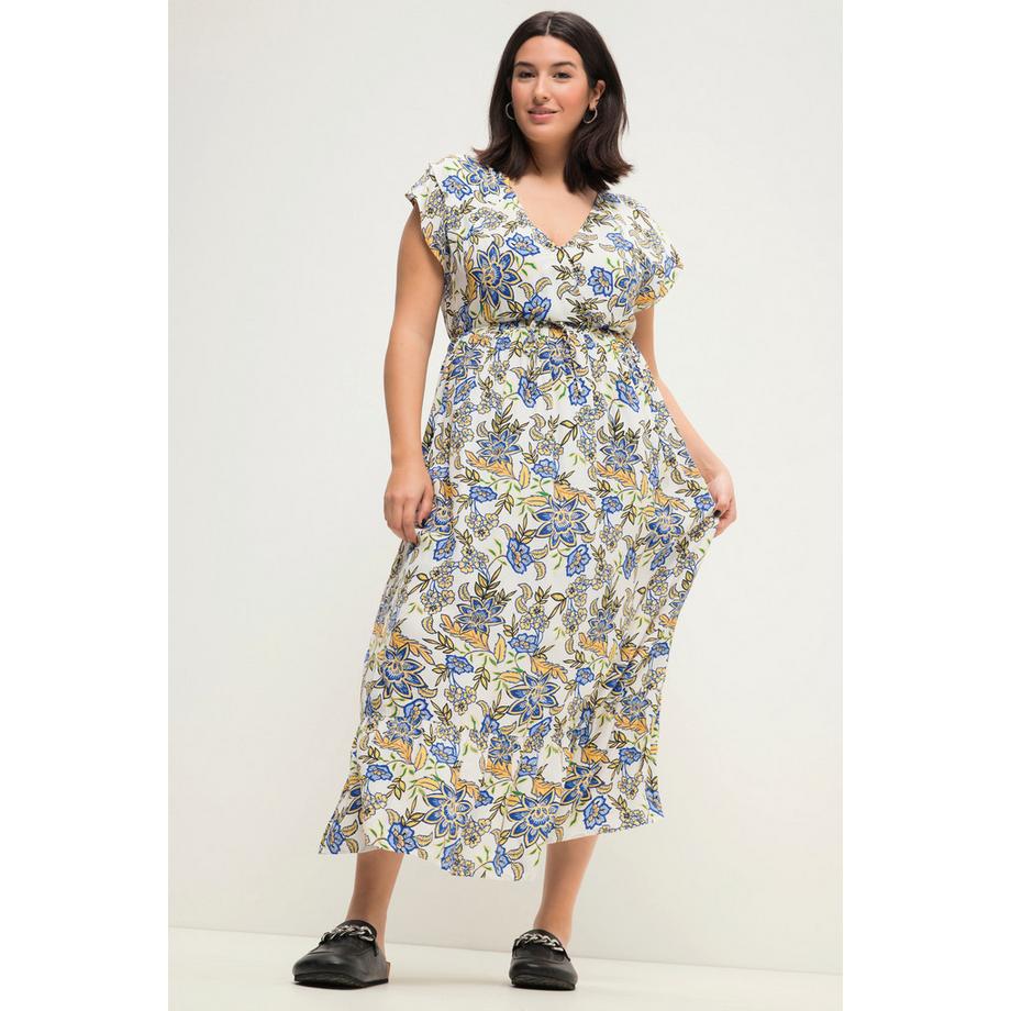 Studio Untold Maxi Abito Taglio Dritto Stampa Floreale Vita Elastica  