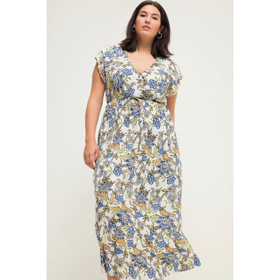 Studio Untold Maxi Abito Taglio Dritto Stampa Floreale Vita Elastica  