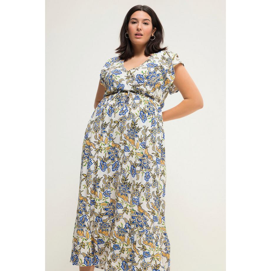 Studio Untold Maxi Abito Taglio Dritto Stampa Floreale Vita Elastica  