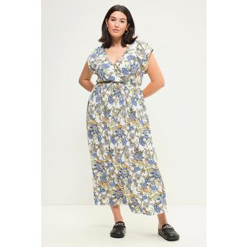 Robe maxi coupe straight à imprimé floral et taille élastique