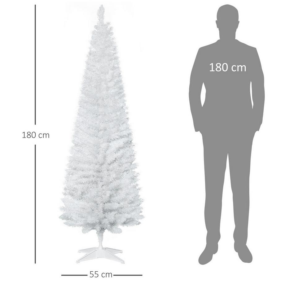 Northio Sapin De Noël Avec Support Plastique 390 Pointes Blanc Ø 55 X H180 Cm  