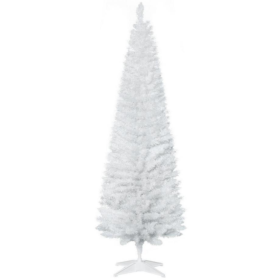 Sapin De Noël Avec Support Plastique 390 Pointes Blanc Ø 55 X H180 Cm
