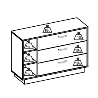 Vente-unique Comà² 3 cassetti e 3 nicchie Naturale e Antracite LEANDRE  