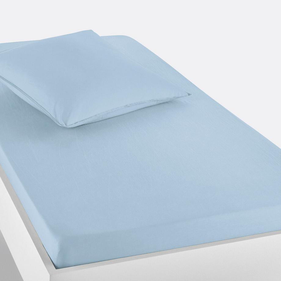 Drap housse enfant uni en coton lavé