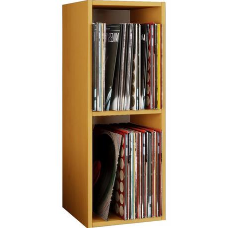 VCM Bois Disques vinyles LP Stand Étagère d'archivage Support de rangement Platto 2 compartiments  