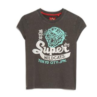 Superdry  T-shirt fantaisie à mancherons et motif affiches femme 