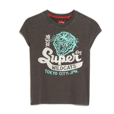 Superdry  Maglietta fantasy da donna con maniche e motivo a poster Superdry 