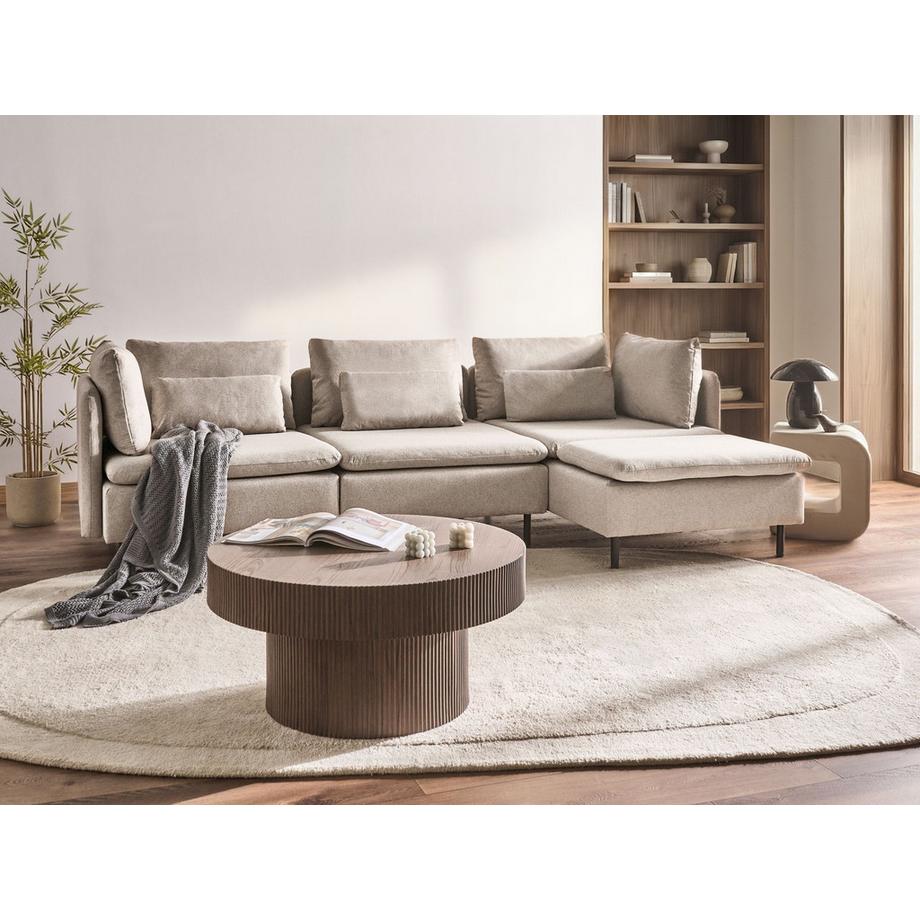 Beliani Canapé d'angle gauche en Tissu  EGERIS  