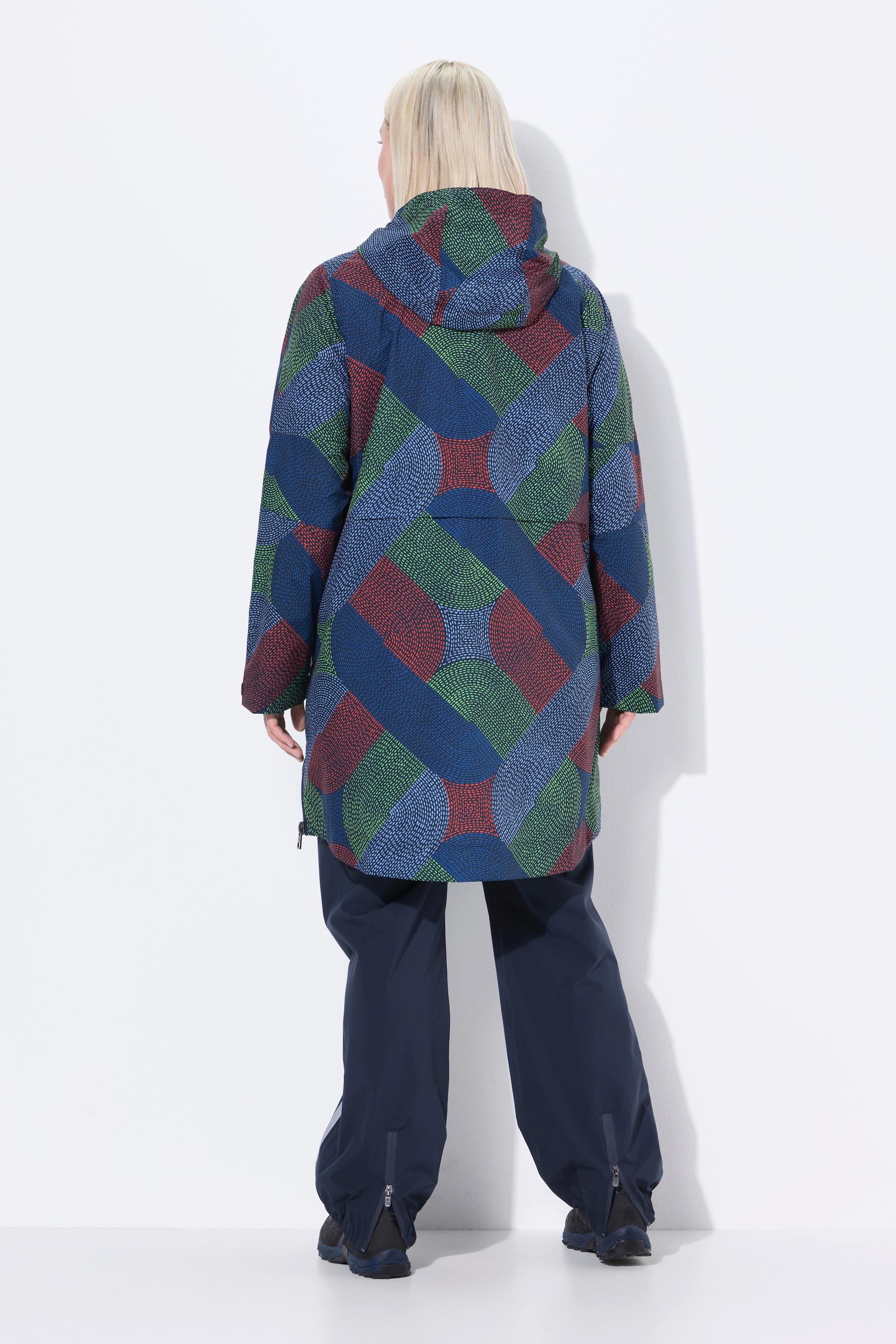 Ulla Popken Cappotto impermeabile A-Line Cerniera laterale Cappuccio  