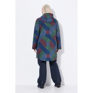 Ulla Popken Cappotto impermeabile A-Line Cerniera laterale Cappuccio  