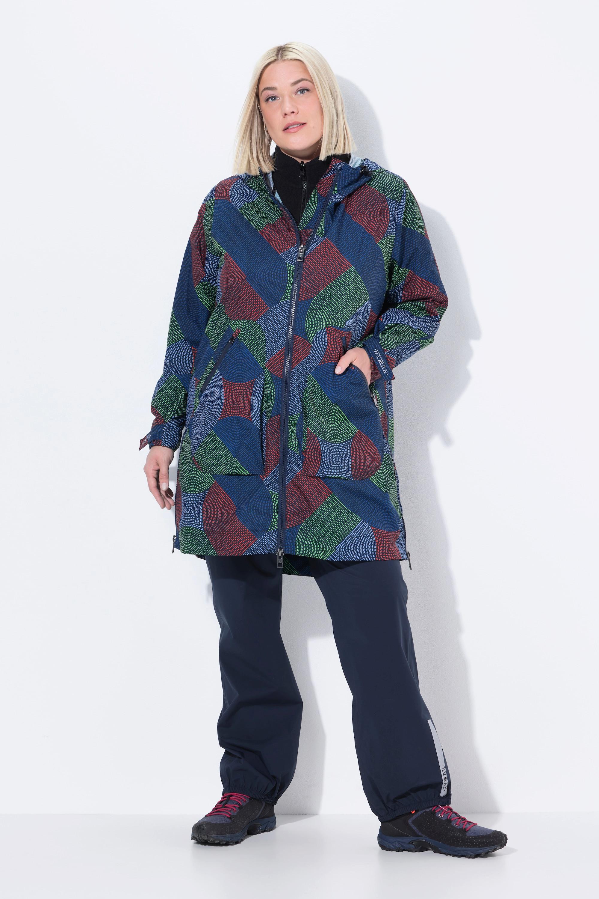 Ulla Popken Cappotto impermeabile A-Line Cerniera laterale Cappuccio  