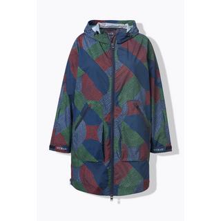 Ulla Popken Cappotto impermeabile A-Line Cerniera laterale Cappuccio  