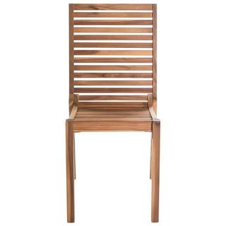 Beliani Lot de 4 chaises de jardin en Bois d'acacia certifié FSC® Rustique OMBRIANO  