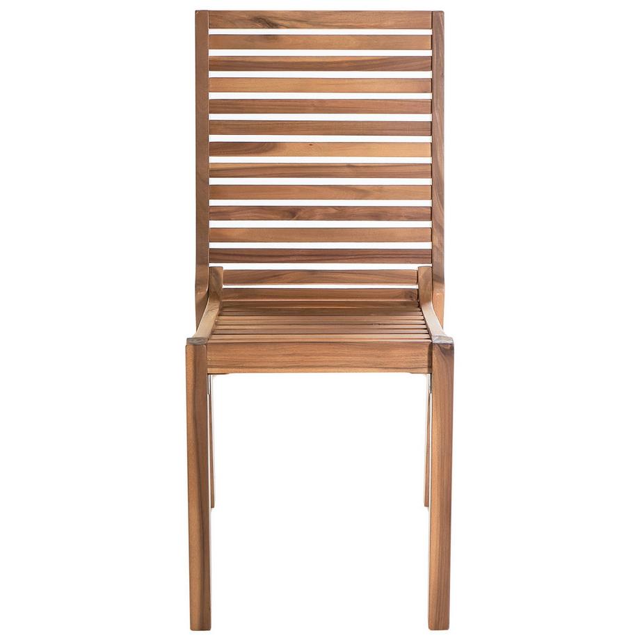 Beliani Gartenstuhl 4er Set aus FSC® zertifiziertes Akazienholz Rustikal OMBRIANO  