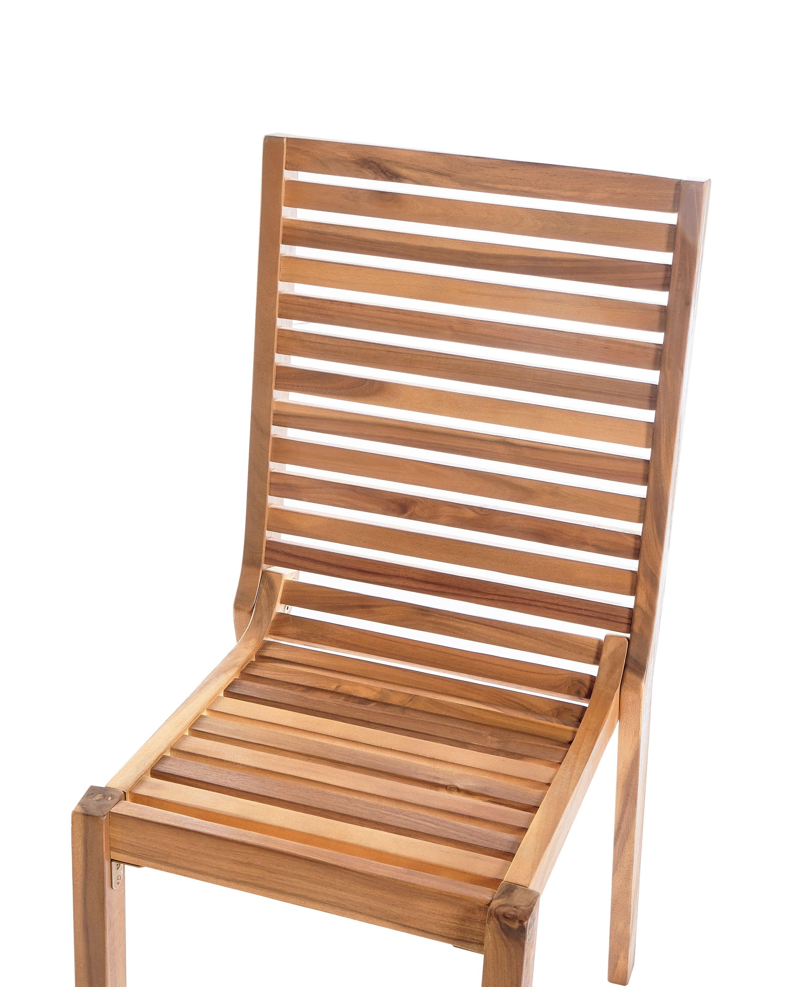 Beliani Lot de 4 chaises de jardin en Bois d'acacia certifié FSC® Rustique OMBRIANO  