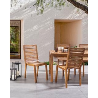 Beliani Lot de 4 chaises de jardin en Bois d'acacia certifié FSC® Rustique OMBRIANO  