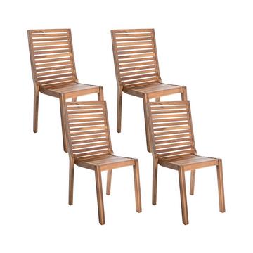 Lot de 4 chaises de jardin en Bois d'acacia certifié FSC® Rustique OMBRIANO