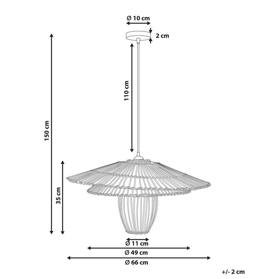 Beliani Hängelampe aus Rattan  BOTIJAS  