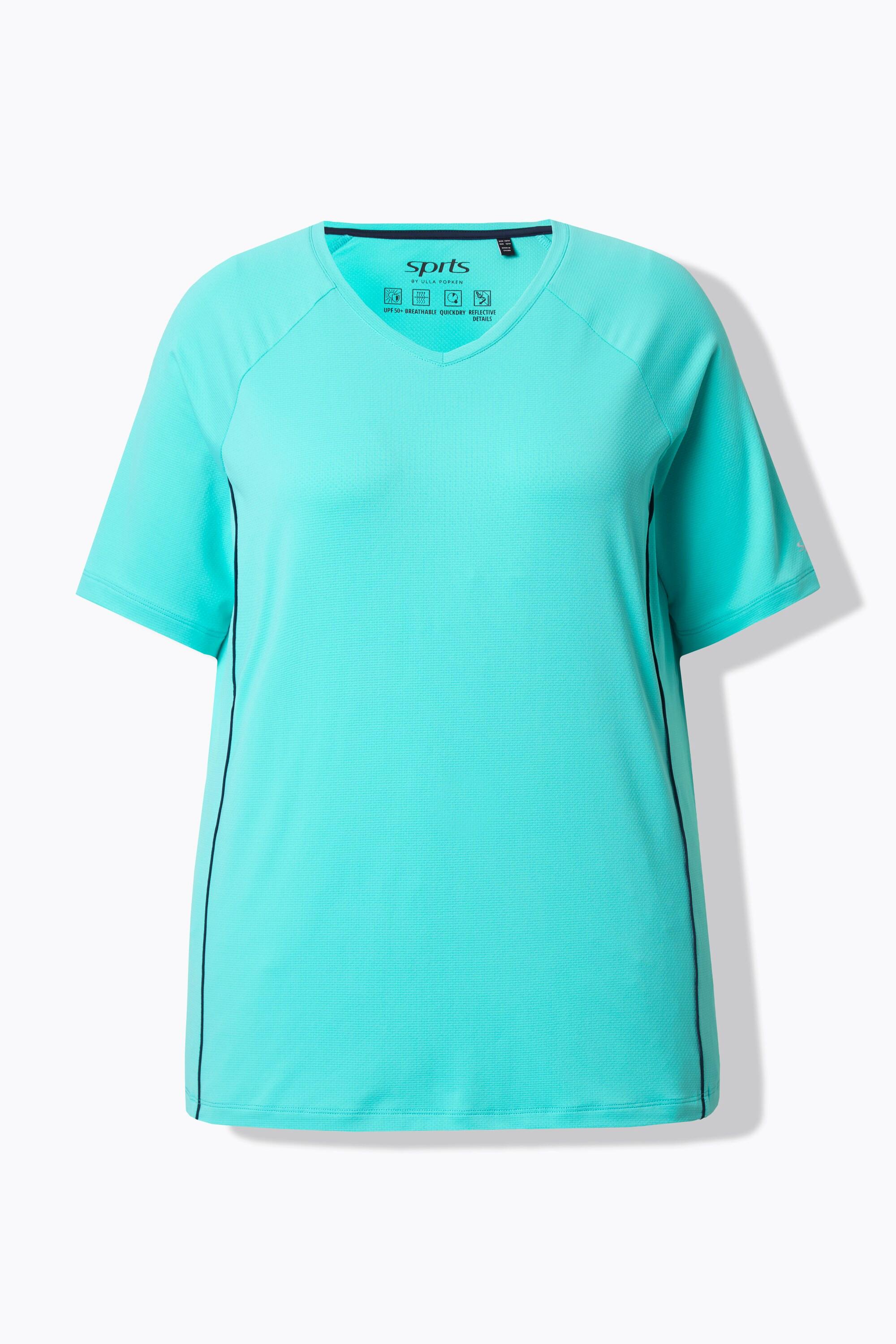 Ulla Popken UV-Schutz 50+ V-Ausschnitt Halbarm T-Shirt  