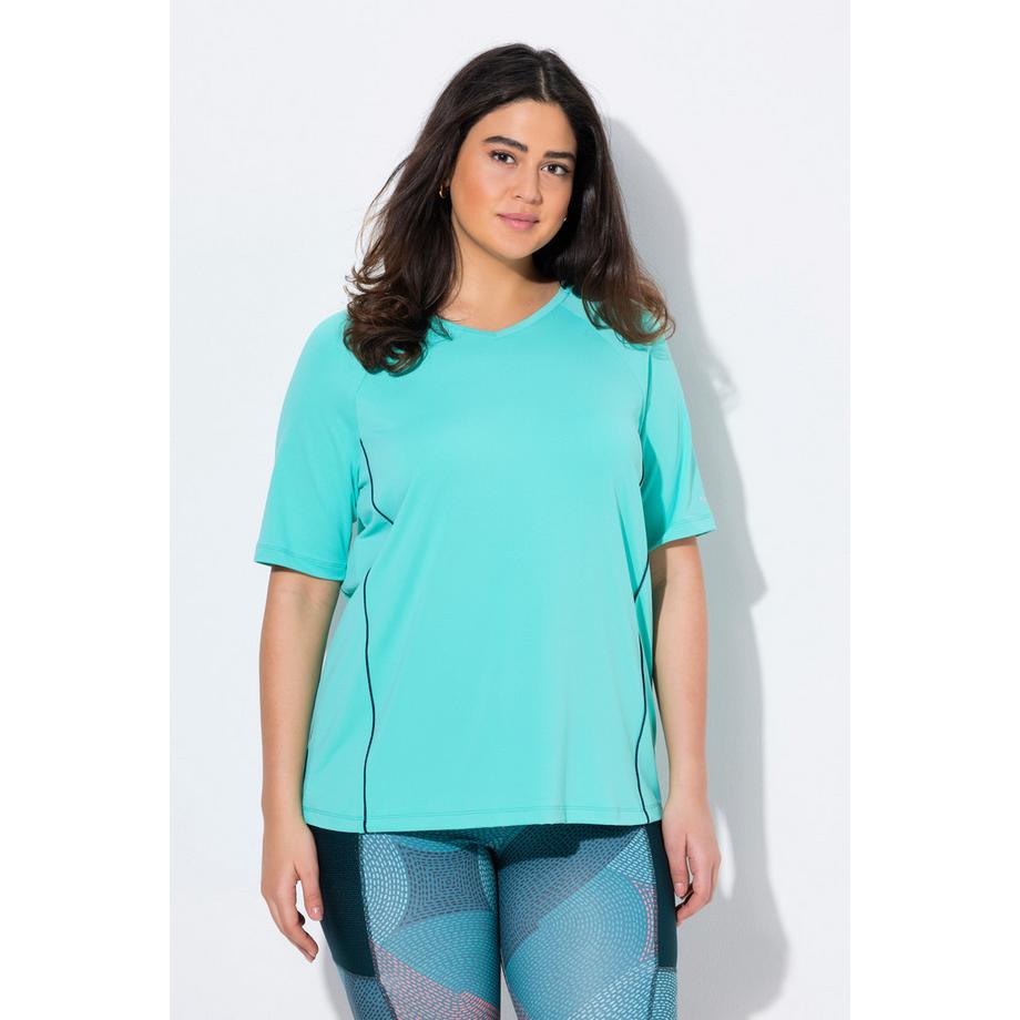 Ulla Popken Protection UV 50+ Col en V Manches Courtes T-Shirt  