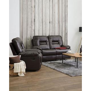 Beliani Fauteuil inclinable en Cuir PU Rétro BERGEN  