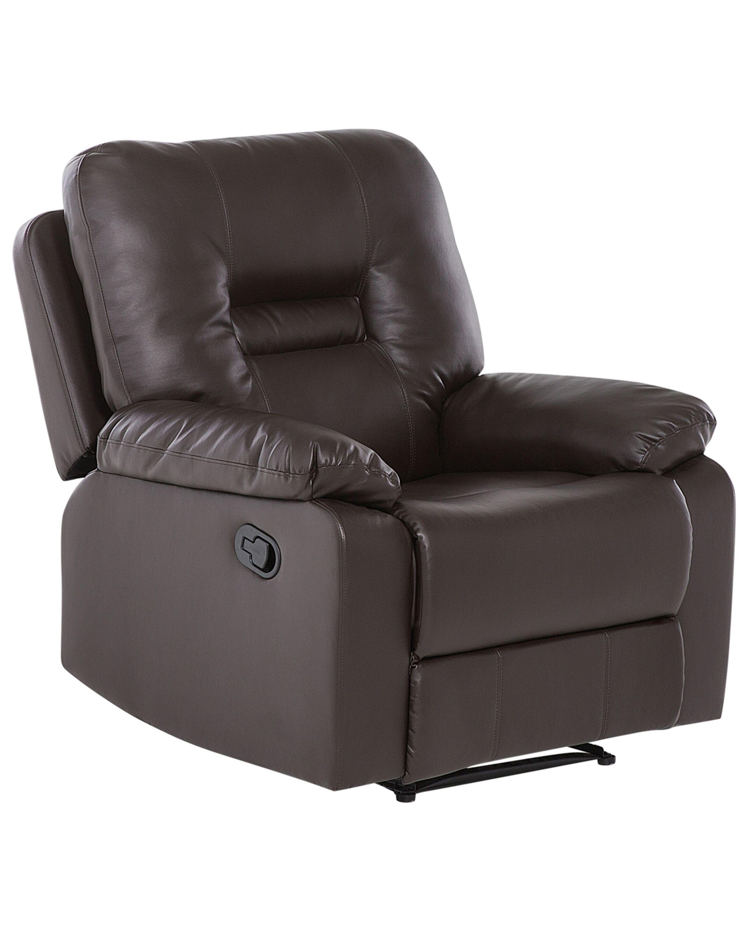 Beliani Fauteuil inclinable en Cuir PU Rétro BERGEN  