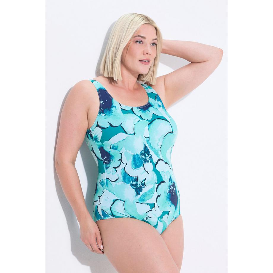 Ulla Popken Badeanzug Blätter Tiefer Rücken  