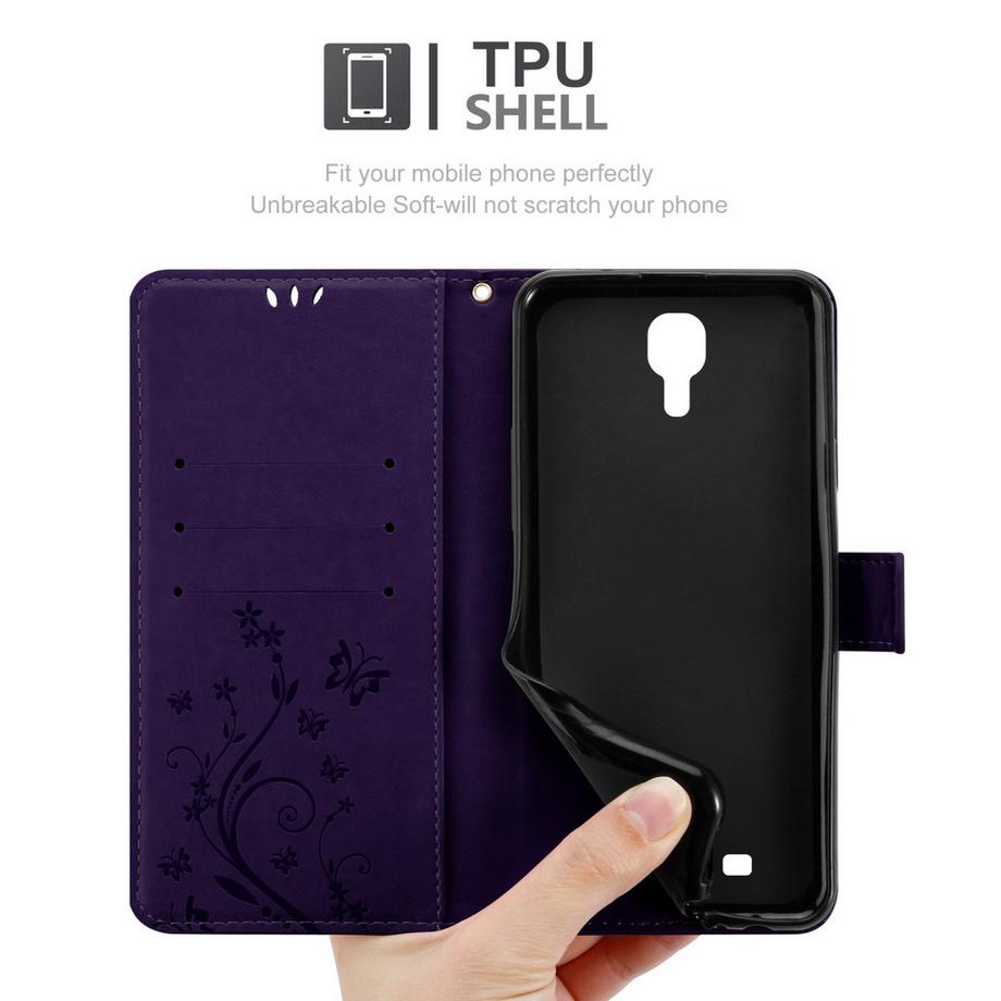 Cadorabo  Hülle für Samsung Galaxy S4 Blumen Design Magnetverschluss 