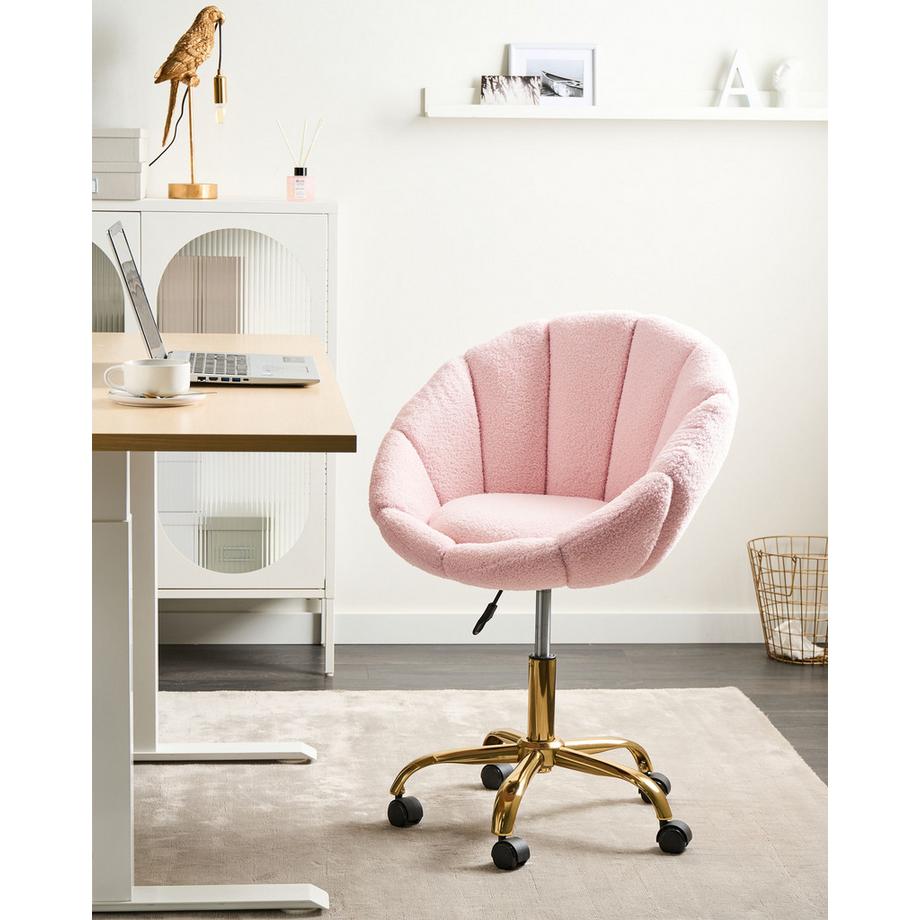 Beliani Chaise de bureau en Bouclé  ANNABELLE  