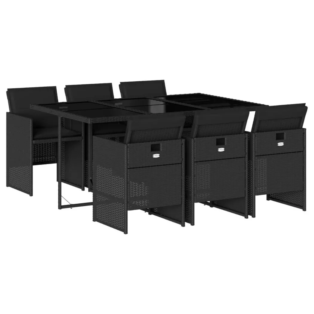 VidaXL - Garten essgruppe poly-rattan, One Size, Schwarz