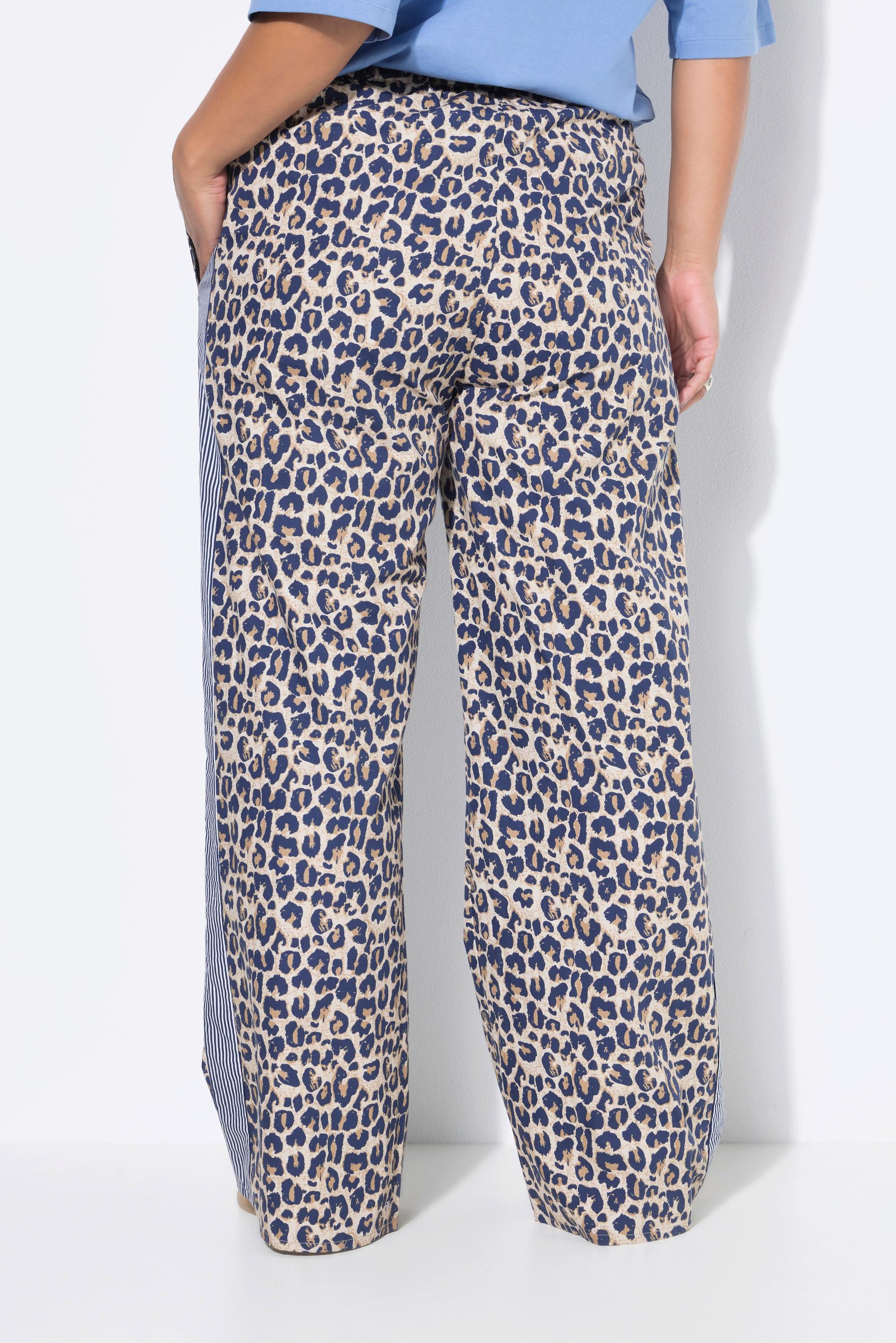 Studio Untold Pantalon Crêpe Imprimé Léopard Wide Legs Bande Fantaisie  