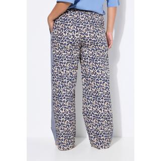 Studio Untold Pantalon Crêpe Imprimé Léopard Wide Legs Bande Fantaisie  