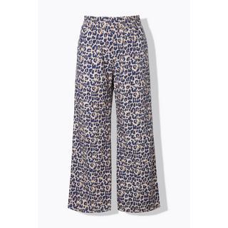 Studio Untold Pantalon Crêpe Imprimé Léopard Wide Legs Bande Fantaisie  