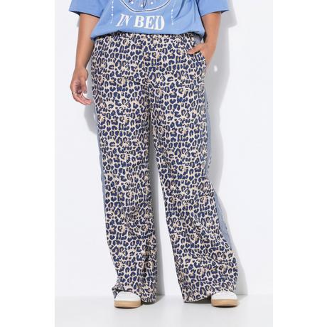 Studio Untold Pantalon Crêpe Imprimé Léopard Wide Legs Bande Fantaisie  