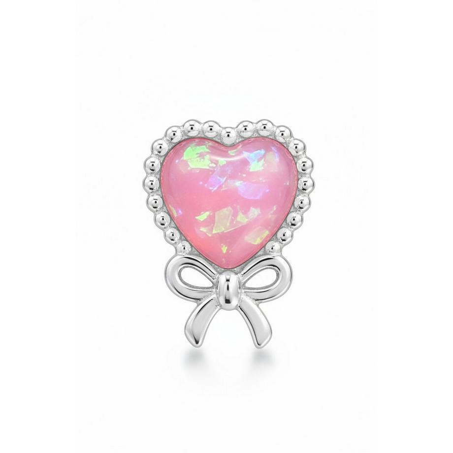 Maxte  Ohrstecker Herz mit Imitiertem Opal 