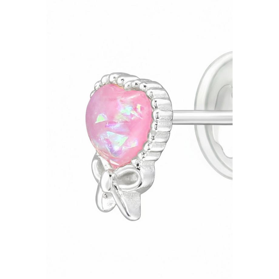 Maxte  Ohrstecker Herz mit Imitiertem Opal 