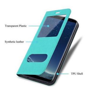 Cadorabo  Housse compatible avec Samsung Galaxy S8 - Coque de protection avec fermeture magnétique, fonction de support et 2 fenêtres de visualisation 