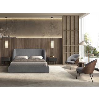 ANGEL CERDA Bett aus dunkelgrauem Stoff  